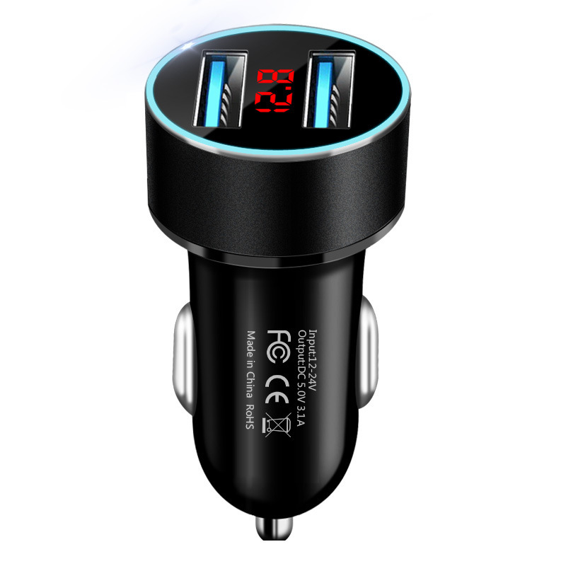 Dual USB Interface LED Digital Display Car Charger 3.1A Fast Charger