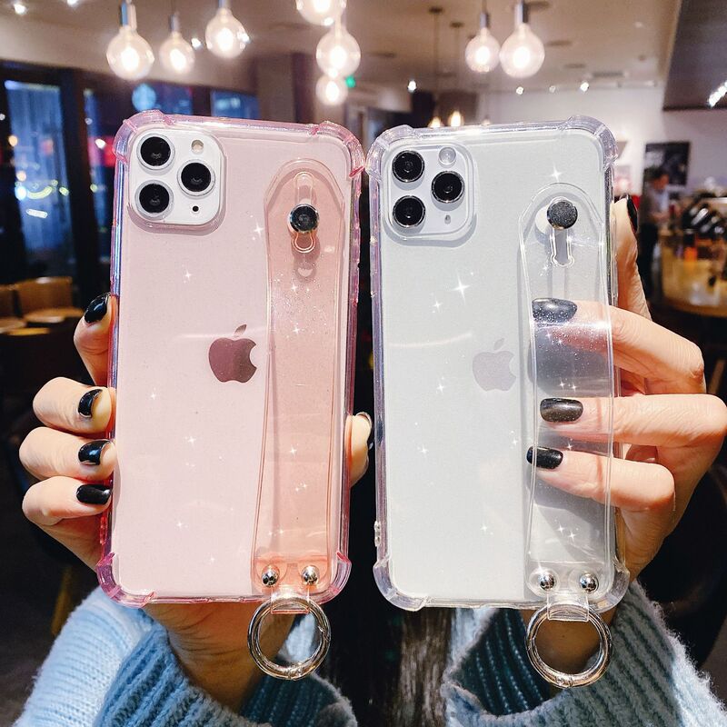 Aliexpress Iphone16 Glitter Anti-Fall Bracket Wristband 17 Mobile Phone Case Apple 17 Promax Transparent Protection 15