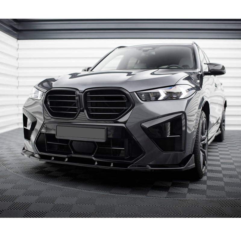 Suitable for BMW X5M F95 front lip 2023+ ABS material glossy black/water transfer printing modified front lip spoiler