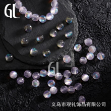人鱼姬8/10mm细闪仿猫眼星空树脂珠圆散珠手工diy手链串珠子配件