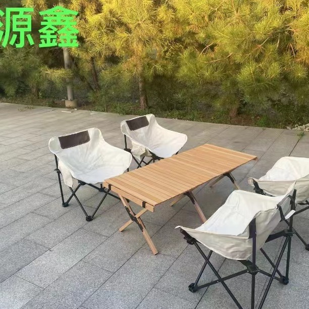 户外折叠桌榉木露营餐桌椅厂家便携式折叠桌套装简易户外折叠桌