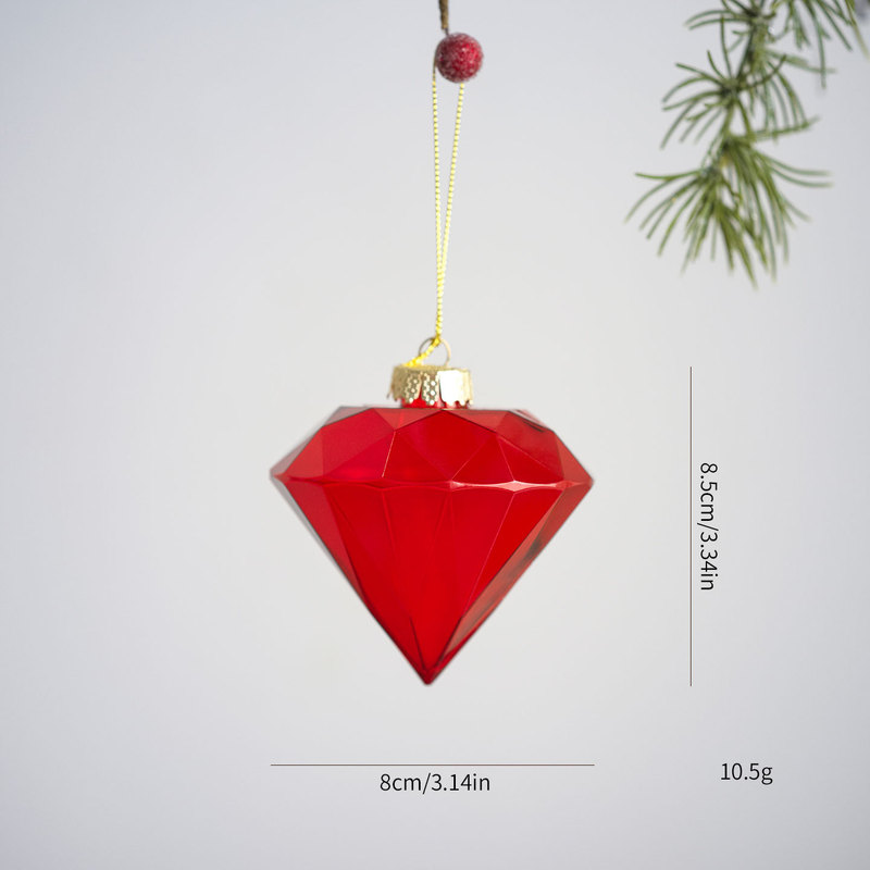 新しいクリスマスツリーペンダントカラフルな光沢のあるアクリルフェイクジェムストーンペンダントクリスマスとバレンタインデーの装飾クロスボーダー|undefined
