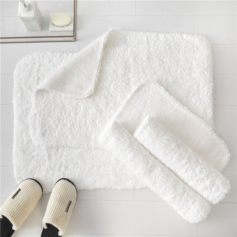 Five-star Hotel Cotton Plush Thickened Bathroom Mat Bathroom Absorbent Cotton Floor Mat Anti-slip Mat