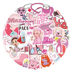 55~110張新款粉色護士個性塗鴉貼紙汽車行李箱水杯防水貼紙批發