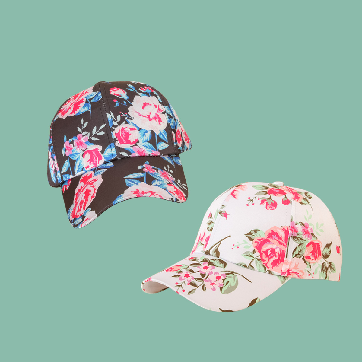 Gorra de béisbol con flor de rosa NSTQ55489