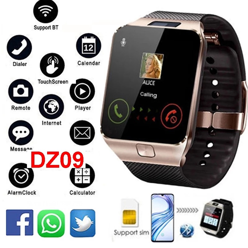 DZ09 reloj inteligente Tarjeta de inserción de reloj de teléfono llamada recordatorio inteligente Bluetooth Posicionamiento entrega transfronteriza