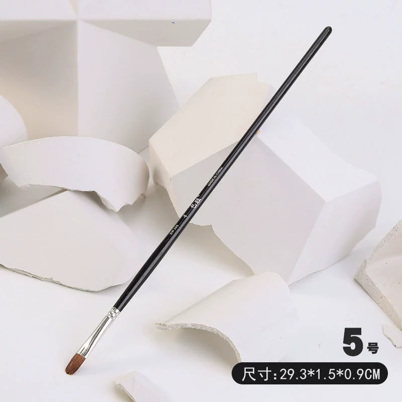 Paint Brush Set Baowang, wolf-hair round & flat brushes for gouache, watercolor, acrylic