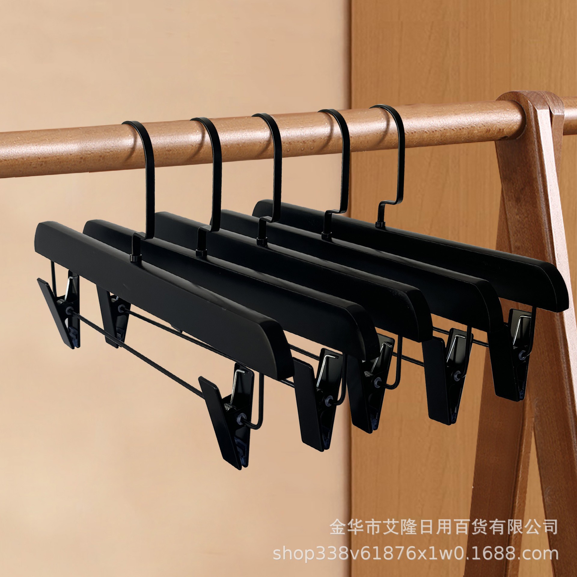 Percha de pantalones de madera sólida, percha de pantalones de madera, percha de pantalones antideslizante sin marcas, percha de ropa de madera