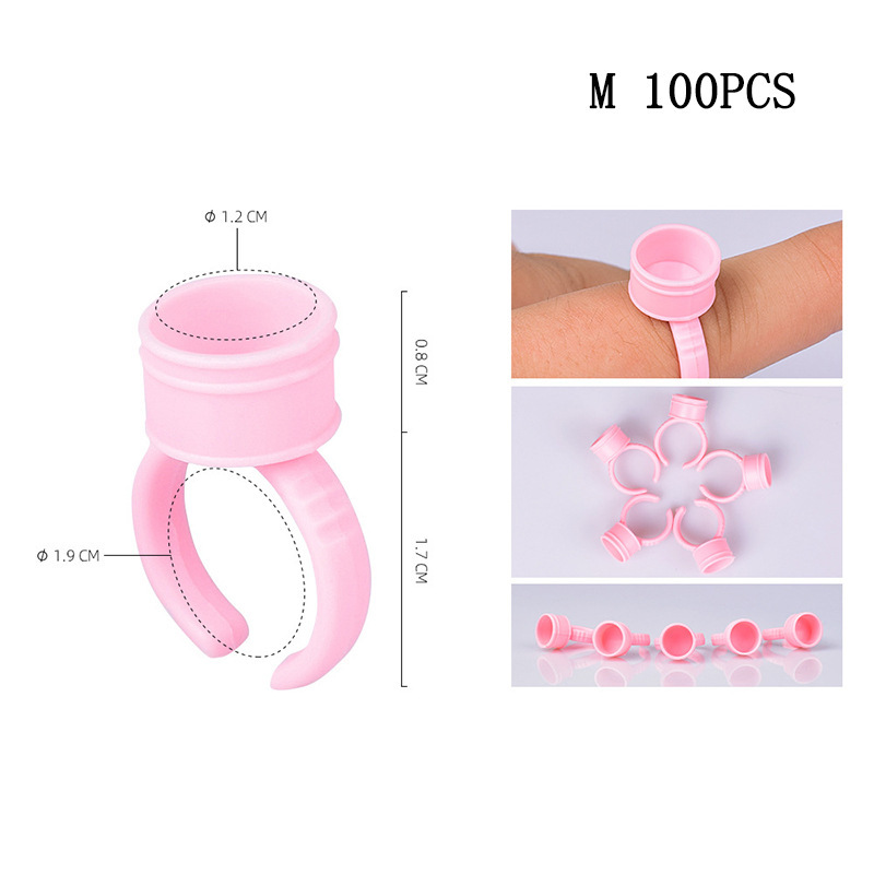 Fábrica de injerto de pestañas florecer taza de cristal dividida taza de anillo de pegamento circular en forma de corazón soporte de anillo de pegamento taza al por mayor