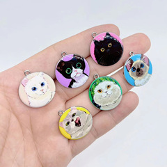 可愛動物貓咪系列合金diy飾品配件 動物項圈包包鑰匙扣裝飾配飾