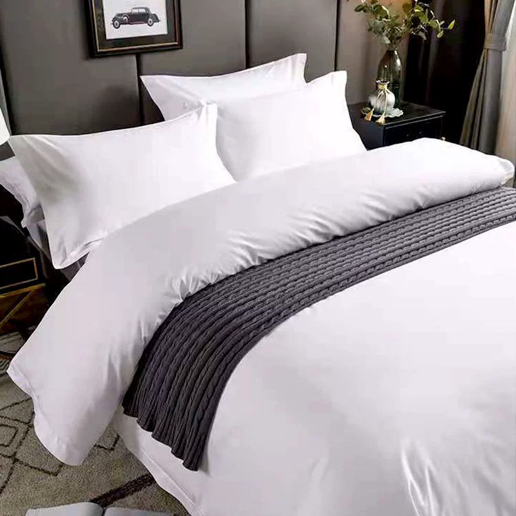 White cotton sheet for hotel, set, bedding, 4 piece set