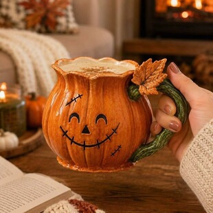 �羳�¿�Jack O Lantern Pumpkin Mug�Ϲ��R�˱��f�}����֬�b�Ʒ