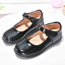 女童黑色皮鞋儿童学生表演礼仪校鞋中大童合唱团演出鞋花童公主鞋