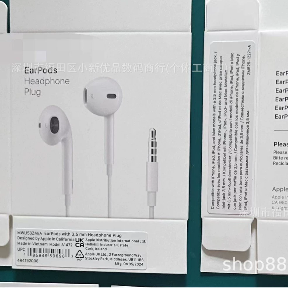 Apple, оригинальные совместимые наушники, iphone6, iphone 3, проводной контроль, 3.5мм