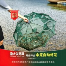 伞笼自动虾笼折叠捕虾网儿童抓鱼渔网多孔加厚便携捕鱼笼