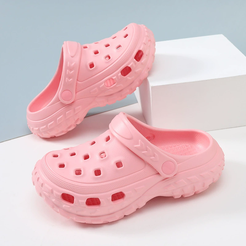 Детская обувь с прорезями, летние сандалии для мальчиков и девочек, Нескользящие тапочки среднего и большого размера, детская пляжная обувь с закрытым носком, мягкая подошва