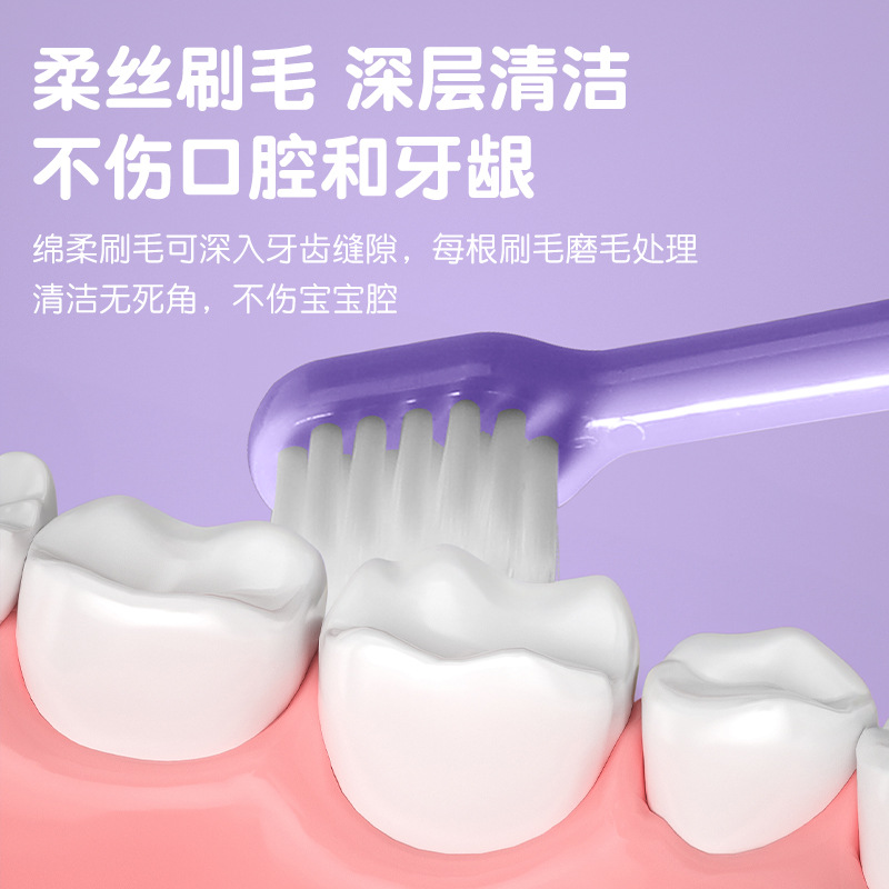 Inglés tarjeta de dibujos animados para bebés mango de injerto de cabello cepillo de dientes de cabello suave para niños cepillo de dientes de cabello suave para bebés de 1 - 6 años de edad oral