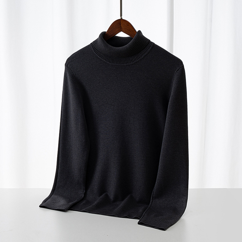 Suéter de punto Modell hombre de cuello alto otoño y invierno nuevo suéter de color sólido, suéter de negocios ligero, ropa de hombre