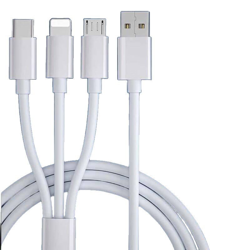 Cable de datos de carga super rápida de 3 metros más largo 3 en 1 240W para Apple Android Typepec un cable de carga de tres tiros