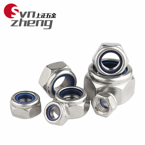 304 stainless steel reverse tooth nylon lock nut fine tooth left tooth hexagonal lock nut M4M5M6M8M10M20