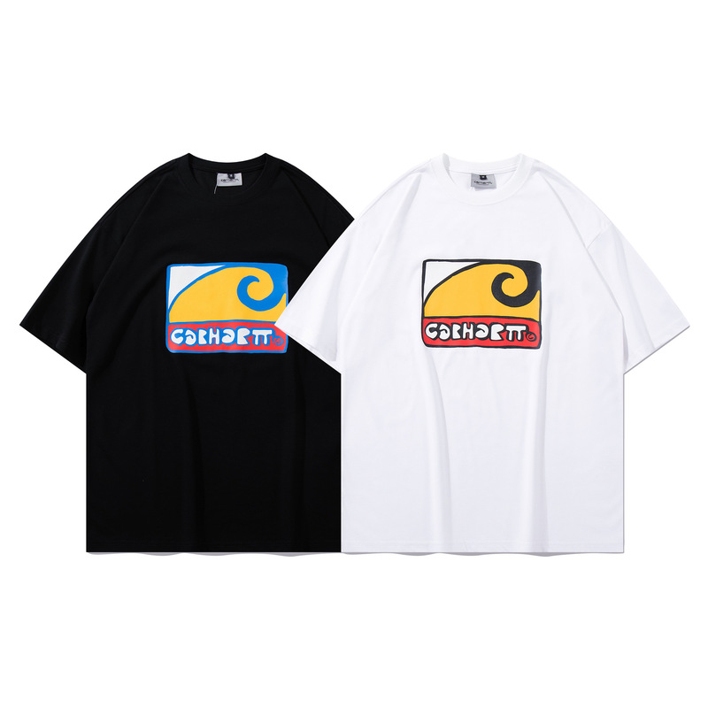 Carhartt Trendy Cross-Border Trade Pure Cotton Double Yarn Unisex Casual Printed Street Style Short-Sleeve T-Shirt Carhartt Trendy Cross-Border Trade Pure Cotton Double Yarn Unisex Casual Printed Street Style Short-Sleeve T-Shirt