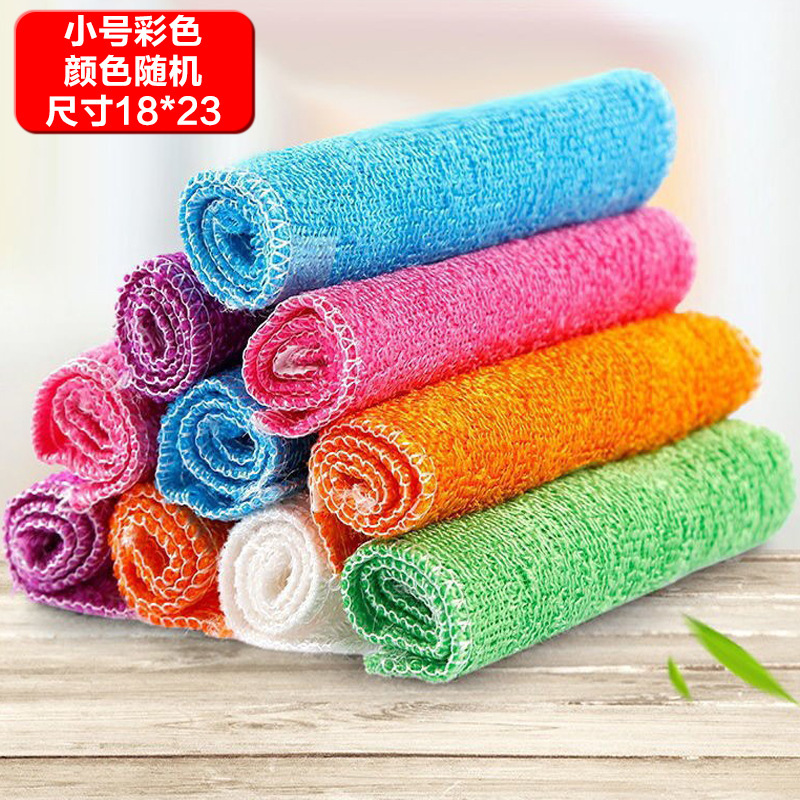 厨房竹纤维洗碗巾加厚不沾油吸水加厚不掉毛洗碗布清洁布毛巾抹布|undefined
