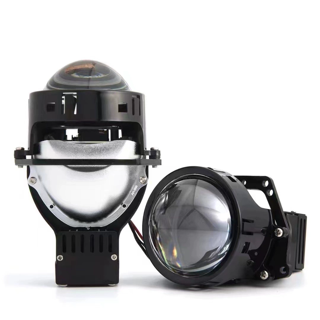 Автомобильные LED фары, двойная линза, противотуманная лампа, линза, совмещённый высокий и низкий луч лазерная пушка, рыбий глаз лазер, без потерь