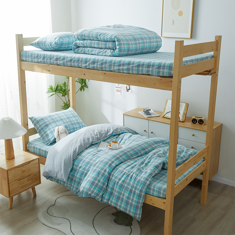 Al comienzo de la temporada escolar, ropa de cama de tres piezas para dormitorios de estudiantes universitarios de algodón de clase A, sábanas generales y fundas de edredón se pueden lavar a máquina