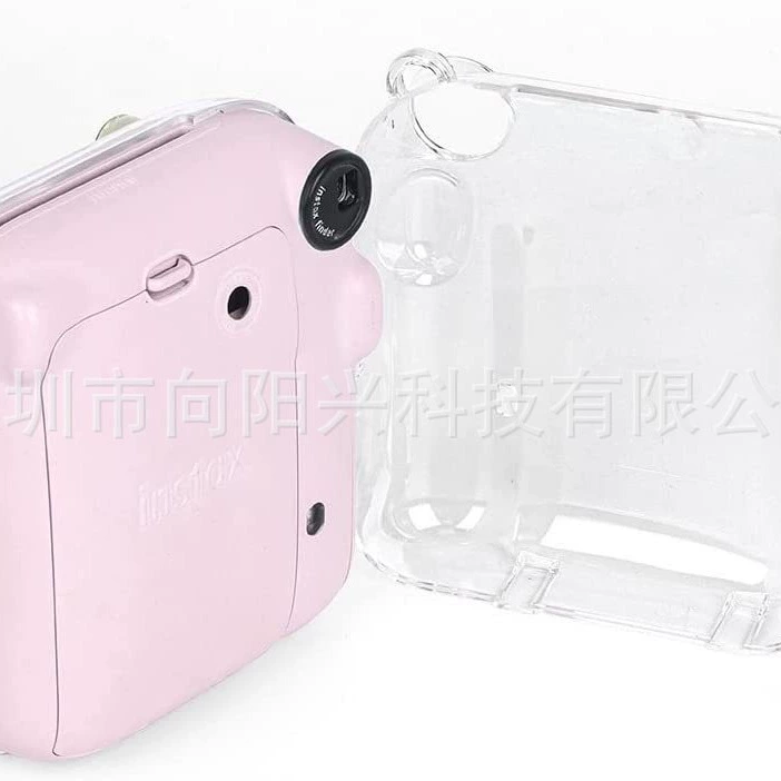 Protective Clear Camera Case (Polaroid) Compatible with Instax Mini 12, Adjustable Strap