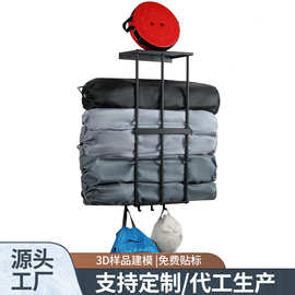 跨境户外包壁挂架瑜伽垫墙壁收纳架铁艺加厚浴巾墙壁支架