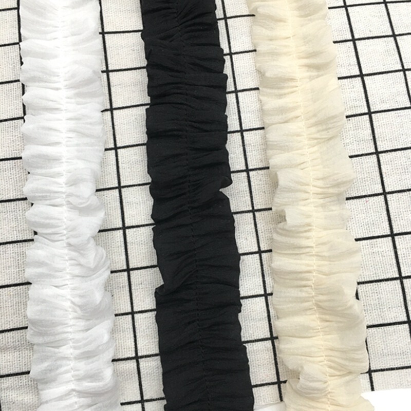 Fold pleated handmade DIY toy middle discount lace double layer chiffon cloth trim clothing skirt accessories