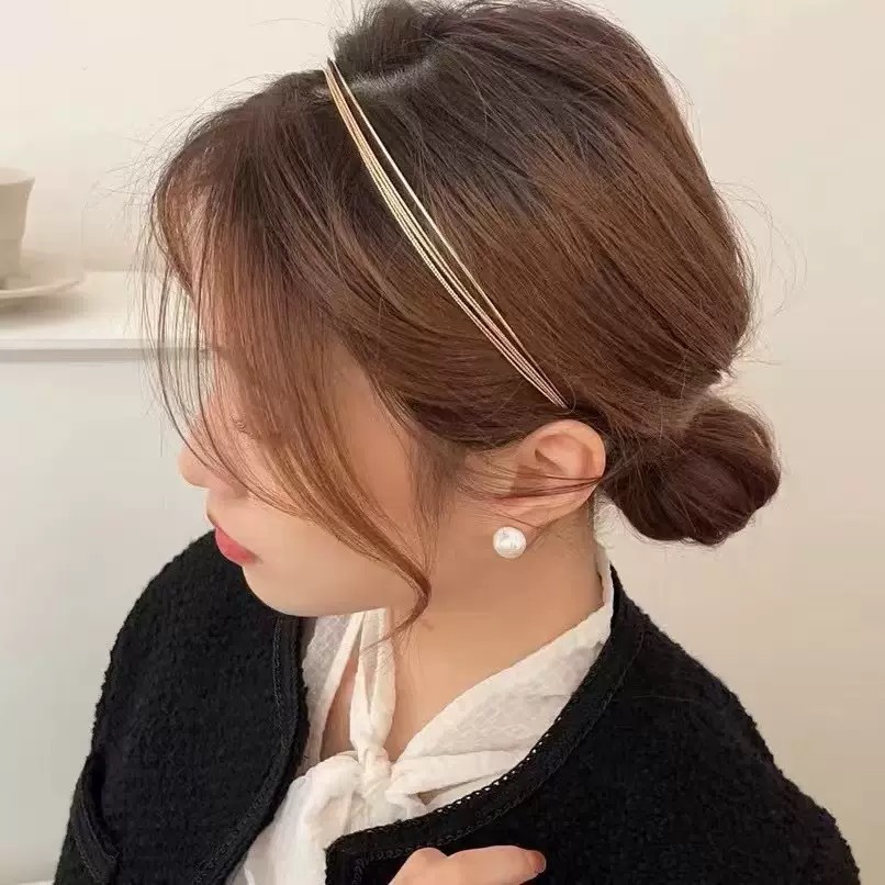 欧美跨界专供细金属多层发箍简约风合金头箍女压发头扣外出发卡