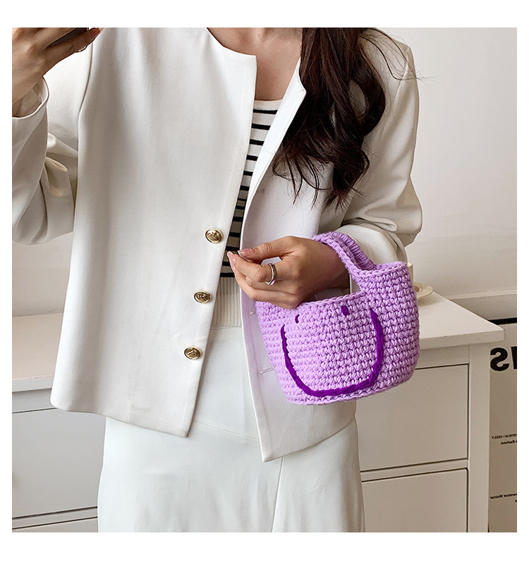 Women's Straw Solid Color Streetwear Weave Square Open Straw Bag display picture 5