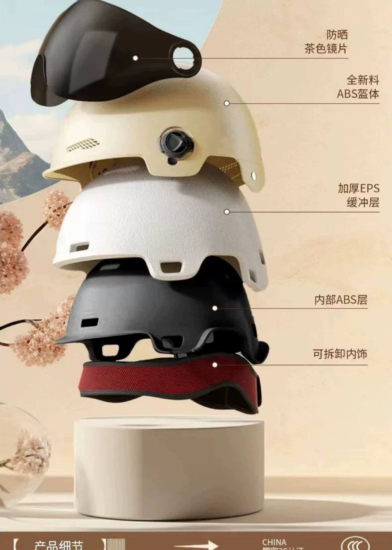 Safety helmet logo image 3C certified electric vehicle motorcycle courier ride safety helmet universal for all seasons
