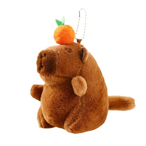 Fuzzy persimmon tail wag keychain cartoon school bag small ornament couple's mini gift