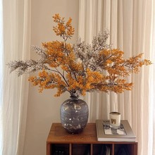 侘寂风轻奢陶瓷花瓶高级感桌面小众民宿插花摆件仿真花假花插花器