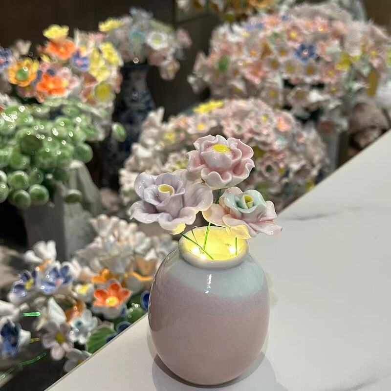 景徳鎮セラミックフラワーバレンタインデーデスクトップ装飾品卒業記念ギフトクリエイティブ誕生日ギフト教師の日のギフト|undefined