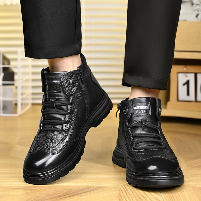 Ботинки‑анкл (Martens) мужские утеплённые, дышащие, низкие, в английском стиле, чёрные