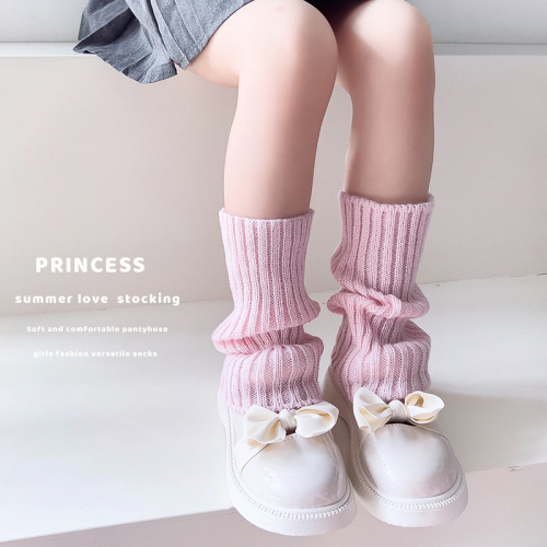Children's Dopamine Girls Socks Spring and Autumn Knitted Lolita Leg Sleeves Macaron Color Baby Pile Socks Manufacturer Approval