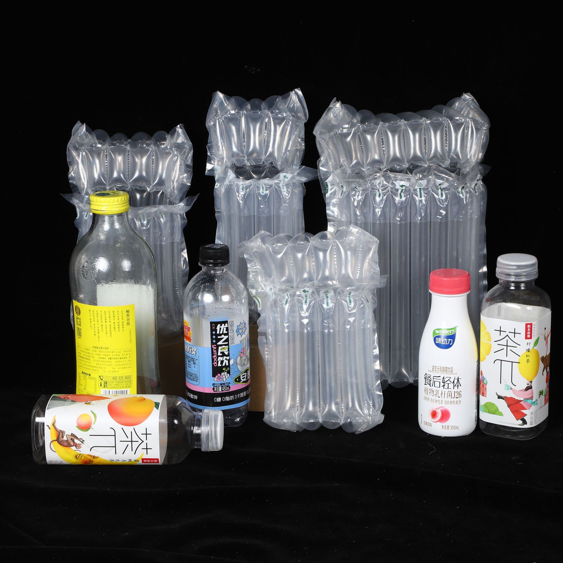 电商物流打包气柱袋加厚易碎品缓冲气泡袋玻璃瓶罐防震抗摔充气袋