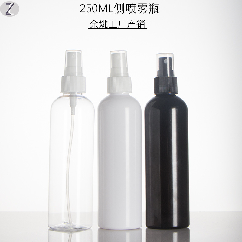 Lugar de fábrica botella de spray botella de plástico spray delicado desinfectante cosmético blanco negro perfume sub-embotellado líquido