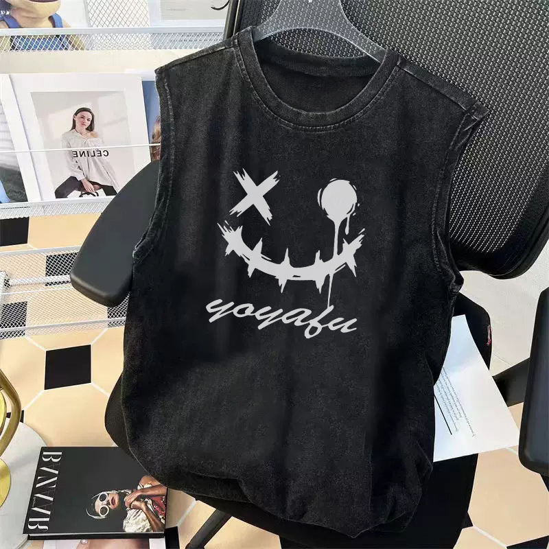 워싱 블랙 [얼굴을 찡그린 조끼]