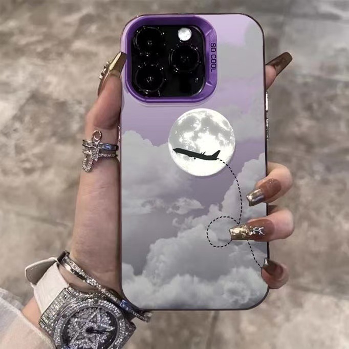 Nuevo avión lunar para iPhone 16 funda para teléfono móvil Apple 15promax/14 anti-caída 13pro12 Europa y América