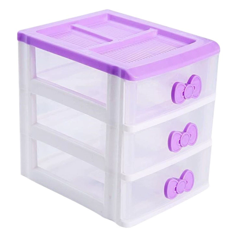 Розовый пластиковый ящик с бантом шкаф для девочек ювелирные изделия 4-слойный настольный шкаф для хранения канцелярские принадлежности ящик для косметики Полка Шкаф