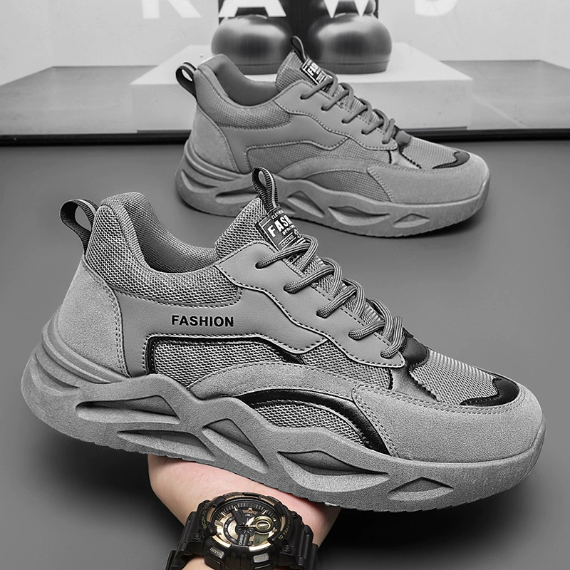 2025 весенняя мужская обувь новая дышащая обувь для защиты труда мужская тенденция дикая толстая подошва противоскользящая спортивная повседневная обувь папы