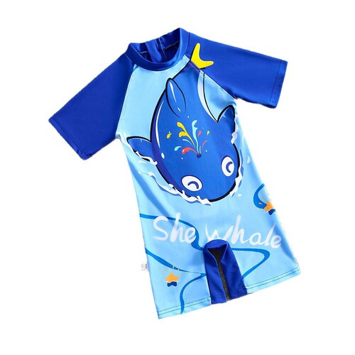 Children's swimwear boys 2025 summer new style one-piece sun protection for small children boys beach cartoon swimwear equipment