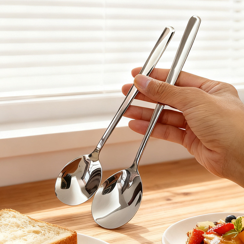 304 Stainless Steel Spoon Long Handle Coffee Spoon Kidsren's Tableware Cake Dessert Household Special Food Grade
