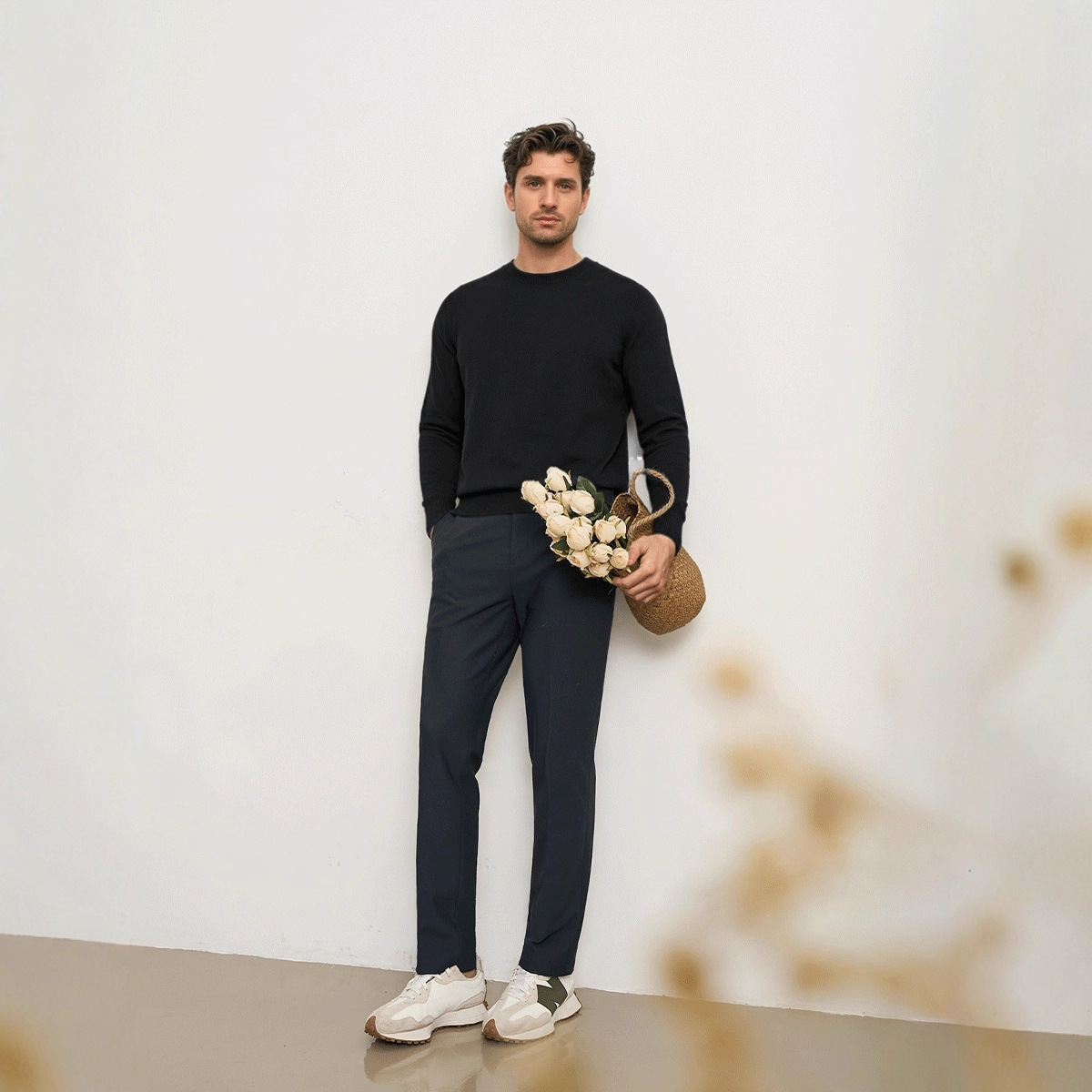 Cross-border hombre cuello redondo suéter de lana otoño invierno estilo viejo dinero suéter jersey de punto suéter para hombre