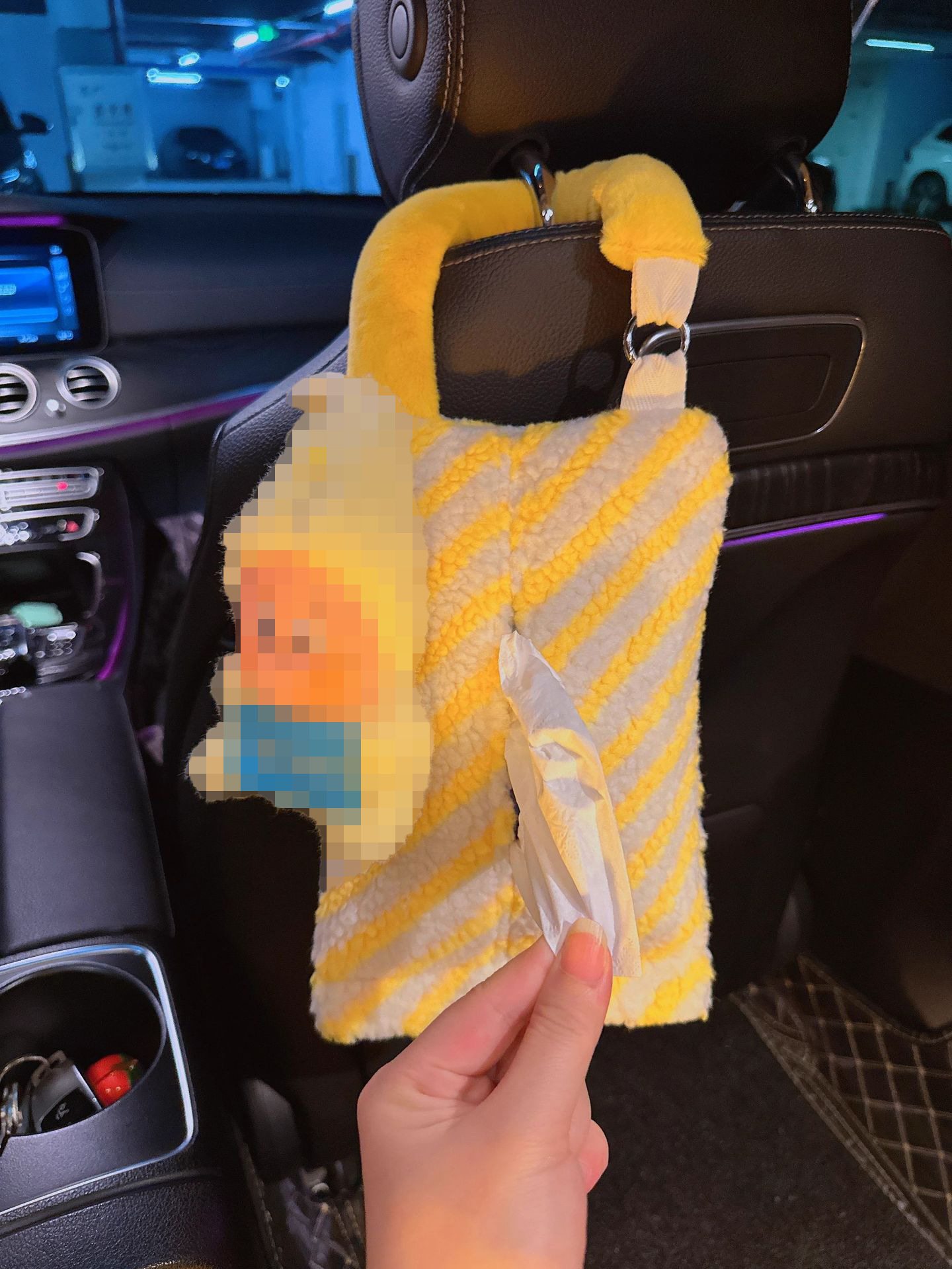 Car Tissue Box, Plush Hanging Bag, Car Storage, Cute Car Interior Doll, Car Essentials