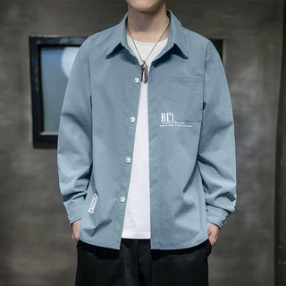 新款秋冬季男士衬衫潮流休闲长袖衬衣外套上衣服男装韩版港风潮流